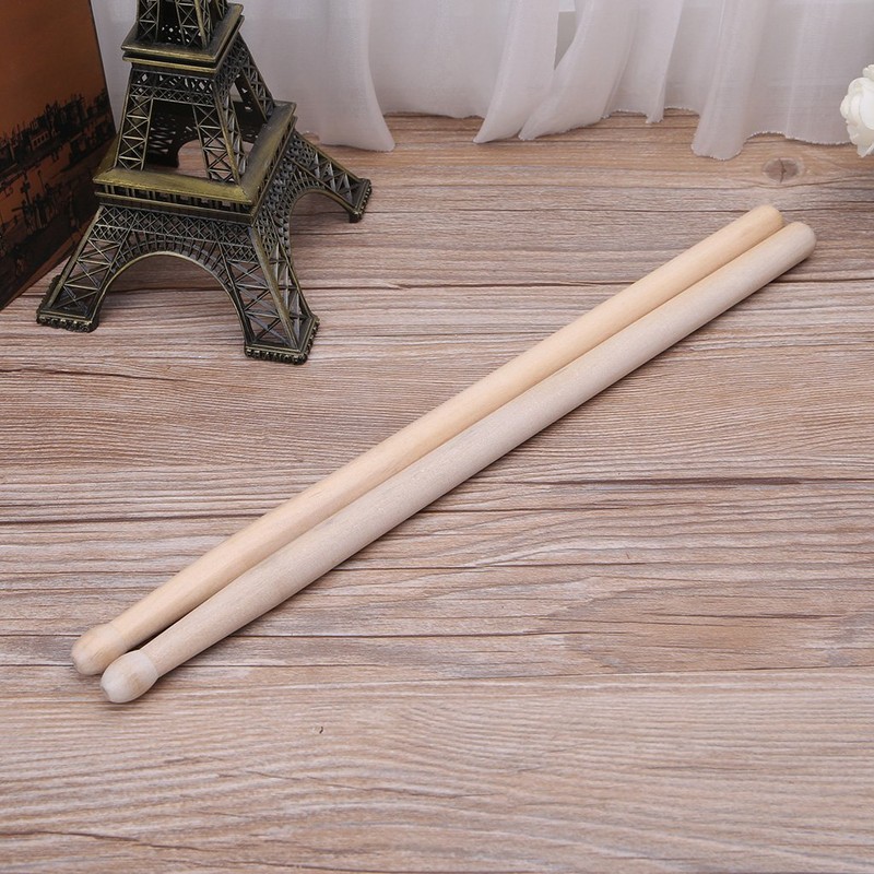 Lily Brown Wood Drumsticks 2pcs Wooden Tip Kids Students Beginners