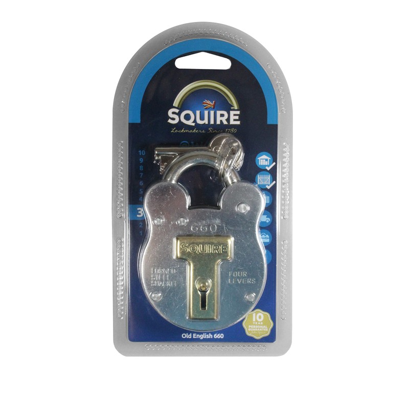 Squire Padlock - 4 Brass Levers Steel - 64mm 660