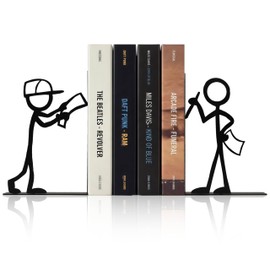 Black Metal Reading Stickman Bookends