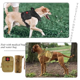 Hanshengday Tactical Dog Vest-Training Molle Harness-Tactical Dog Backpack-Pet Tactical -Vest Detachable Pouches-Relective Patches¡­