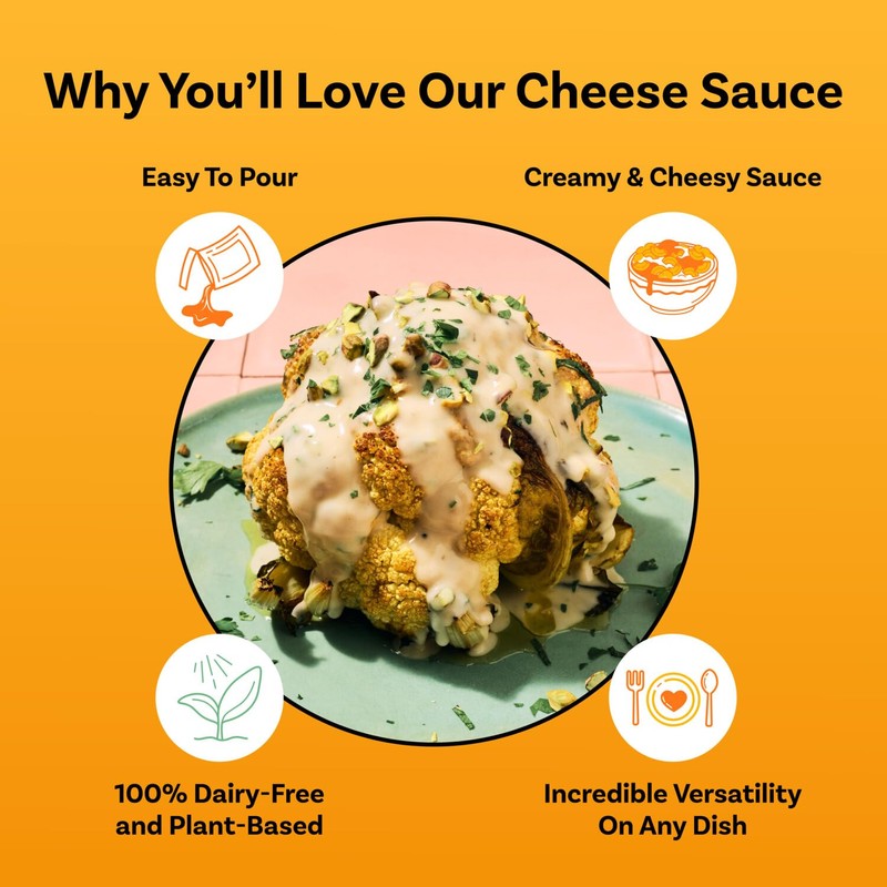 Daiya Dairy Free Zesty Cheddar Cheese Sauce, Plant Based Rich,