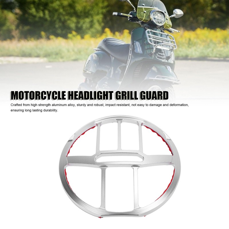 Headlight Grill Cover, Front Headlight Mesh Grill Cover, Aluminum Alloy
