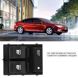 Car Window Switch, Driver Side Window Switch Electric Window Control Button for Relay Doblo Ducato 735421419