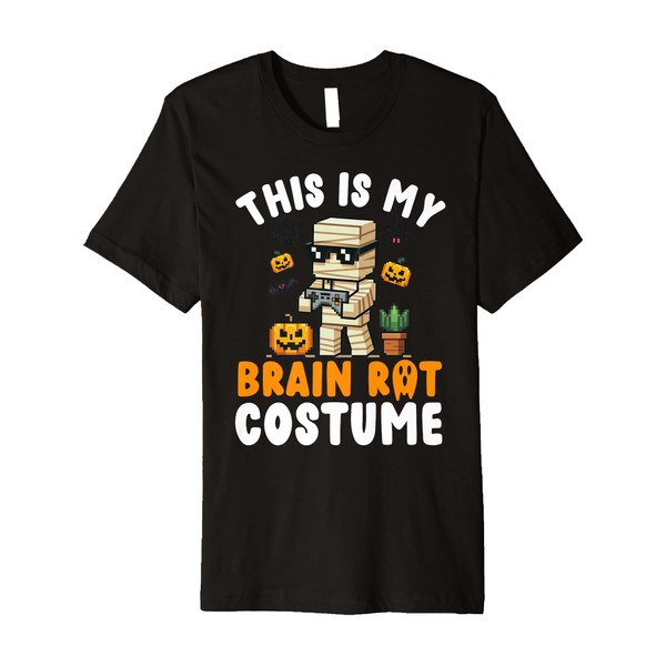 Brain Rot Halloween Costumes Kids Teen Boys Brainrot Gamer Premium