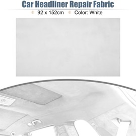 X AUTOHAUX Suede Headliner Fabric 36" Length x 60" Width Foam Backed for Car Truck RV SUV Interior Trim Protect Aging Broken Faded DIY Repair Replacement White