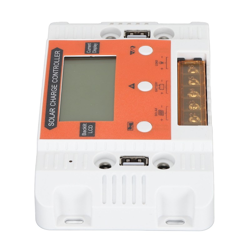 Solar Charge Controller LCD Backlit Display Memory Function Dual USB