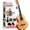 Pyle Beginner Acoustic Guitar Kit, 3/4 Junior Size All Wood