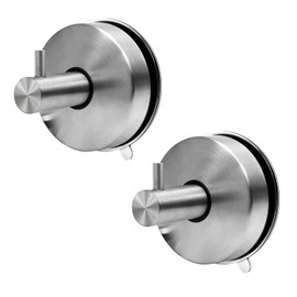 Zaxiva Pack of 2 Suction Cup Hooks, 304 Stainless Steel Extra Strong, Towel Hooks No Drilling, Strong Vacuum Suction Cups, Ideal for Bathroom and Kitchen for Storing Towels and Accessories