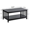 ChooChoo Mission Coffee Table, Black Wood Living Room Table with
