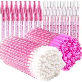 200 Piezas Desechables Cepillos de Pestañas Kit - 100 Pinceles De Pestañas-100 Brochas De Labios Aplicadores De Maquillaje Para Cejas Cepillo en Miniatura