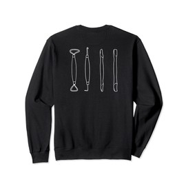 POTTERY TOOLS Clay sculpting tool illustration Meme ON BACK Sweatshirt