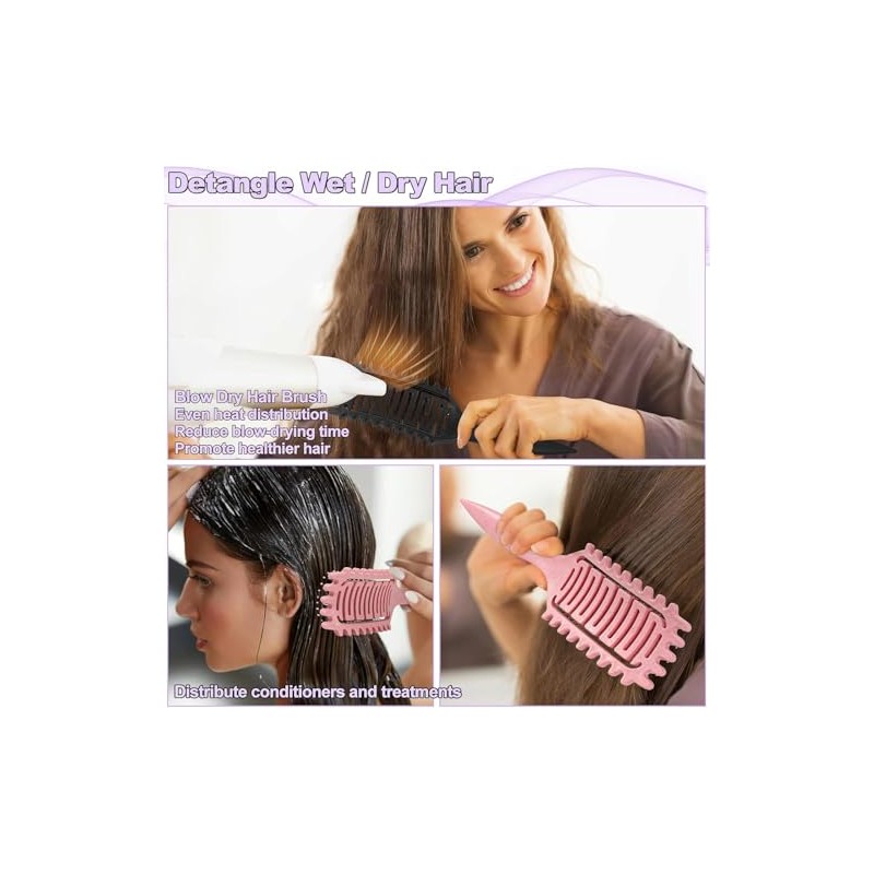 Cepillo Para Cabello Rizado 2 Piezas, Peine Desenredante Antitirones, Cepillo