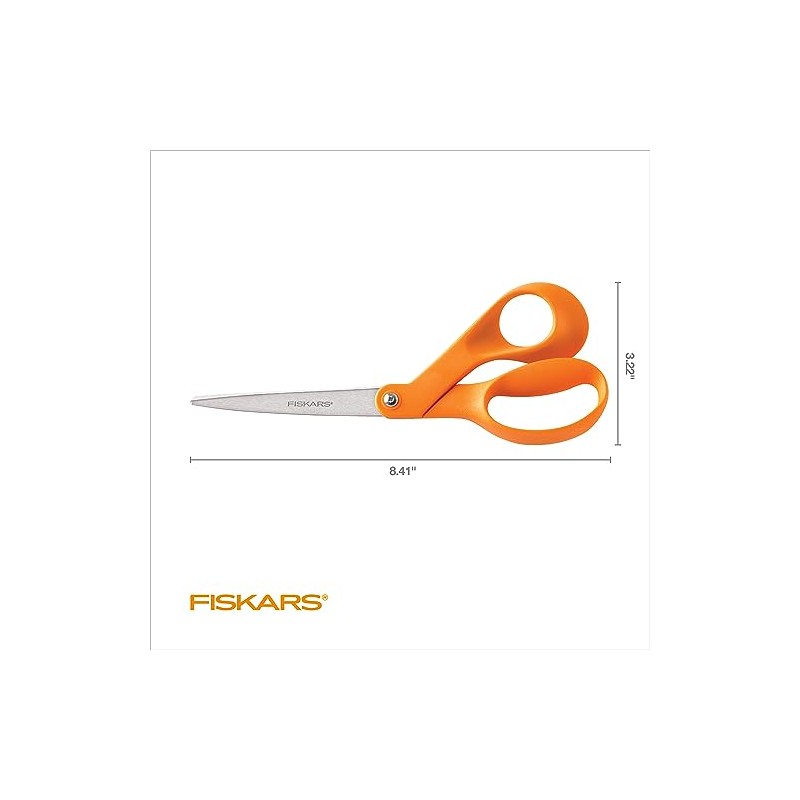 Fiskars 194510-5001 The Original Orange Handled Scissors, 8 "