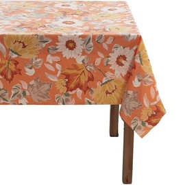 Serafina Home Autumn Thanksgiving Fall Vinyl Flannel Backed Tablecloth - Rustic Farm Vinyl Tablecloth with Flannel Backing Reusable (Autumn Flowers, 60 x 90)