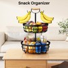 SAYZH 2-Tier Fruit Basket Bowl Vegetable Storage with Dual Banana