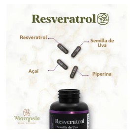 Resveratrol con Acaí y Semilla de Uva Momosie para Absorción y Antioxidante