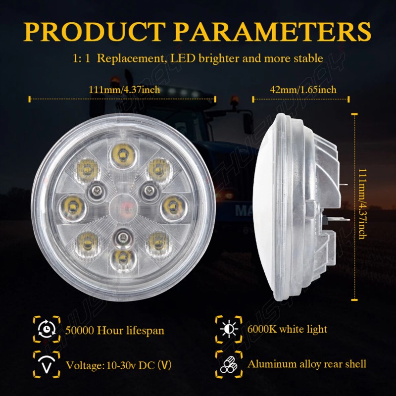 CHUSYYRAY 2000 Lumens Spot LED PAR36 4-1/2" Aviation Grade Aircraft