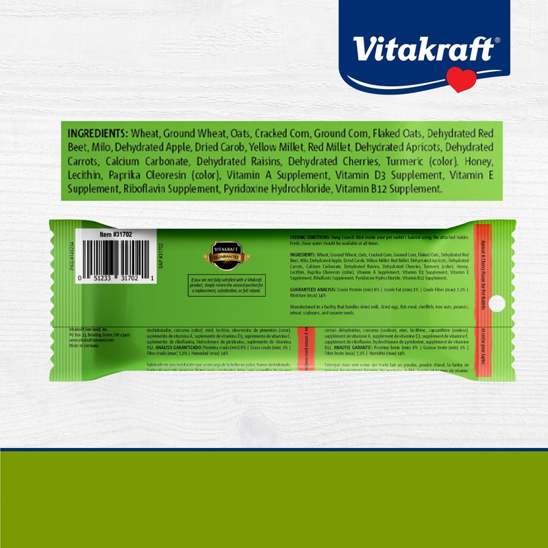 Vitakraft Crunch Sticks Rabbit Treat - Apple and Cherry -