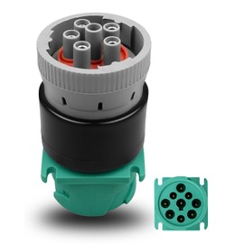 HUFEWU Female Diagnostic Adapter Plug 9pin J1939 Type 2 to 6pin J1708 Motorcycle Wiring Female Adapter, Green
