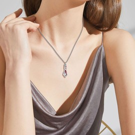 HUKKUN Red Cardinal Urn Necklace for Ashes for Women Sterling Silver Crystal Red Bird Cremation Keepsake Jewelry Gift for Women