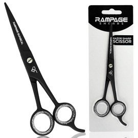 Professional Hairdresser Scissors 6.5" Inch Black Hair Cutting Shears Japanese Stainless Steel Salon Barber Scissors (Black- B-6)