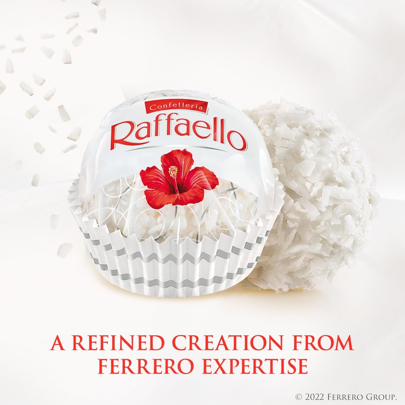 Raffaello, 15 Count, 4 Pack, Premium White Almond, Cream and