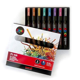 POSCA Colouring - PC-5M Metallic Set of 8 - in Gift Box