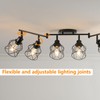 vivihobb Dimmable 6 Light Plug in Ceiling Light,Black Plug in