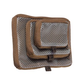 Tasmanian Tiger TT Mesh Pouch Set VL Backpack Organiser Mesh Additional Bags Set in 3 Sizes with Velcro Back, black