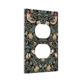 Morris Vintage Birds Botanical 1 Gang Outlet Plate Decorative Duplex Wall Plate Covers Light Switch Cover Art Faceplate Switchplate For Kitchen Bedroom Living Room Decor