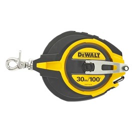 DeWALT Steel Long Tape Measure 30m/100ft (Width 12mm) metric and imperial graduations blade is corrosion resistant for added durability blade-release button and a 5-to-1 gear ratio