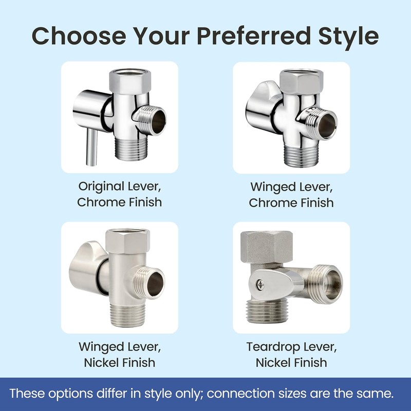 LUXE Bidet 7/8" x 7/8" x 1/2" Shut-Off Valve T-Adapter
