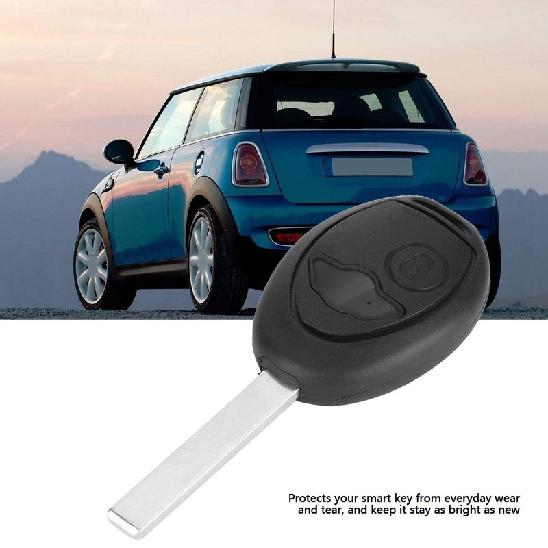 Key Fob Case, Key Shell, 2 Buttons Black Car Remote