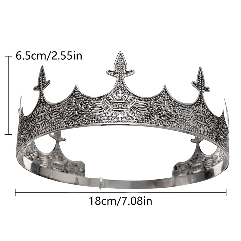King Crown for Men Crowns Tiara for Birthday Party Costume