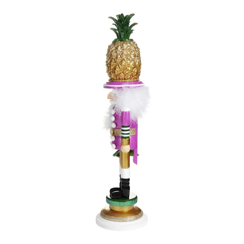Kurt S. Adler 19.5-Inch Hollywood Pineapple Hat Nutcracker, Multicolor