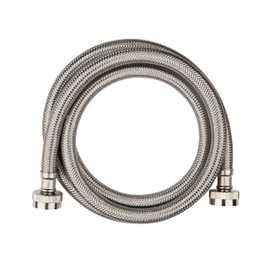 (Pack of 2) EFIELD Premium Stainless Steel Washing Machine Hoses, Burst Proof for Hot and Cold Water Supply Lines, 5 Feet, PVC Core with Braided Stainless Steel
