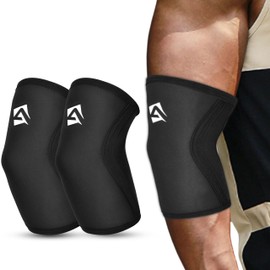 AQF Elbow Sleeves for Powerlifting 5mm 7mm for Gym Cross Training Pair