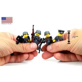 Collectible Battle Brick 1.6 Inches Tall German WW2 Soldiers Squad Custom Minifigure | Genuine Military Minifig | Printed in The USA | Great Gift for Ages 8+ to Adult AFOL