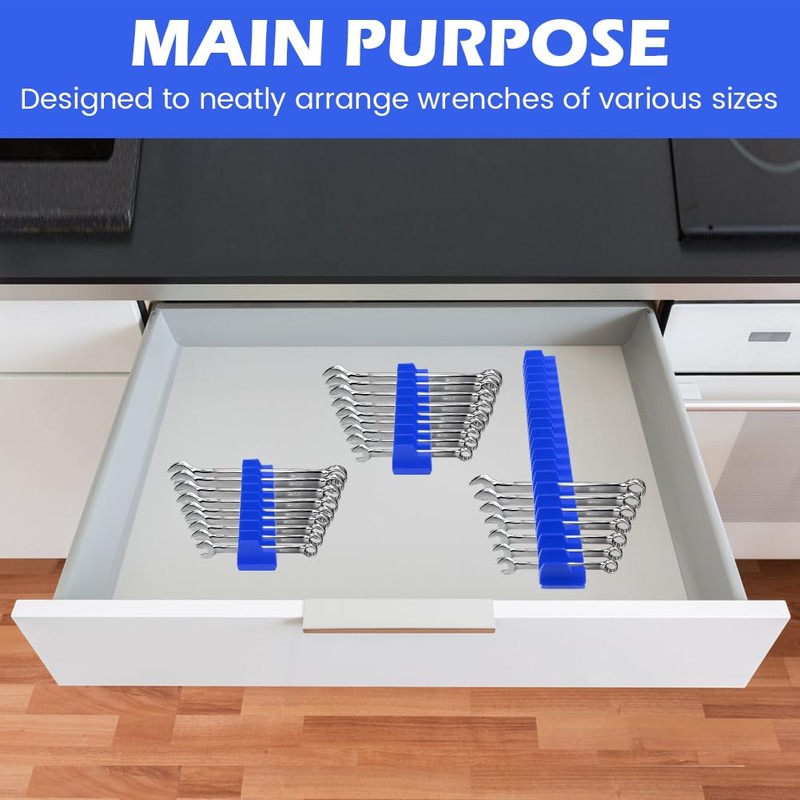 Wrench Organizer for 40 Wrenches, Improving Efficiency Magnetic Wrench Holder,