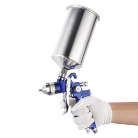 Throohills Spray Gun Set, Car Paint Spray Gun with 1.3/1.5/1.8mm Nozzles and 1000cc Aluminum Cup for Car, Wall Paint, Furniture Spraying（Blue）