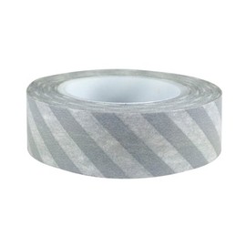 Wrapables Striped Japanese Washi Masking Tape - Diagonal Grey Stripe