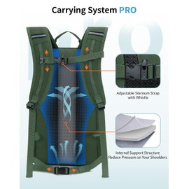 ECOHUB Small Hiking Backpack for Men Women, 20L Lightweight Travel Backpacks Water Resistant Camping Cycling Hiking Daypack