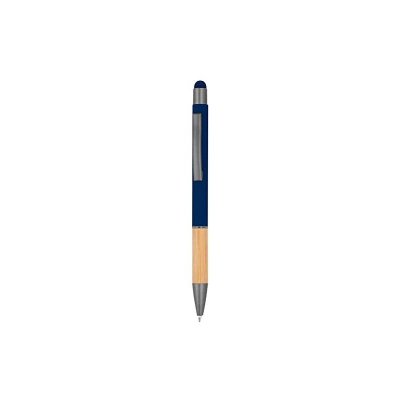noTrash2003 10 Ergonomic Ballpoint Pens with Metal Tip and Bamboo