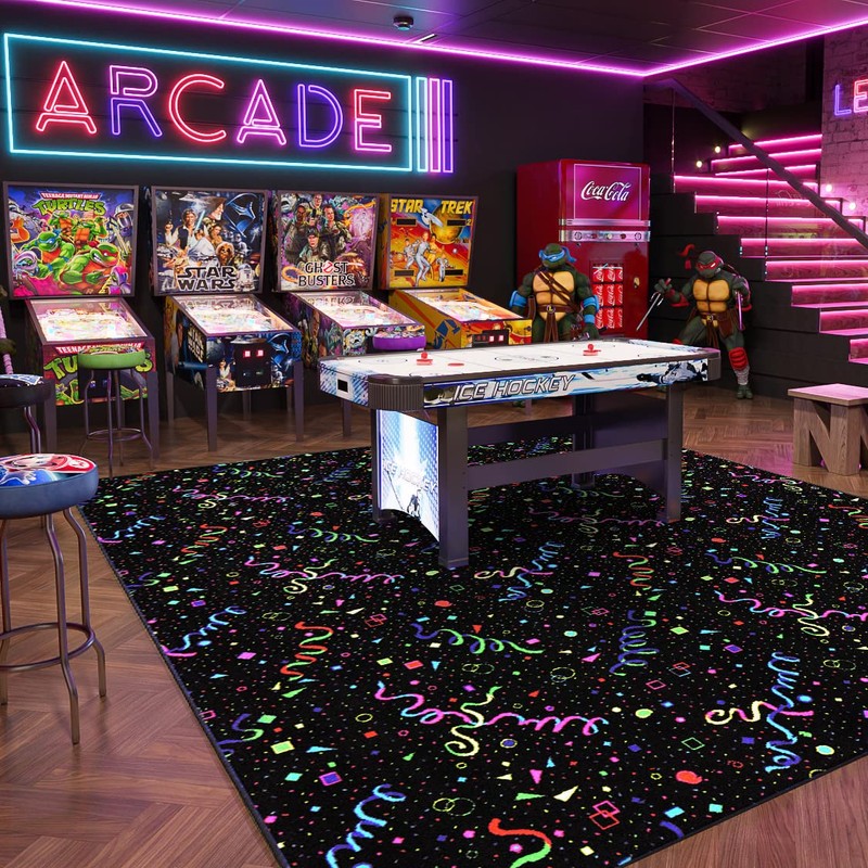 Joy Carpets Fluorescent Celebration 6' x 6' Area Rug