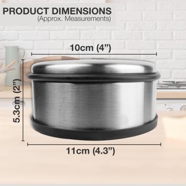 1kg Stainless Steel Door Stopper – Heavy-Duty Floor Mount with Rubber Bumper for Strong Protection, Doorstop, Non-Slip, Damage Prevention, Anti-Skid,