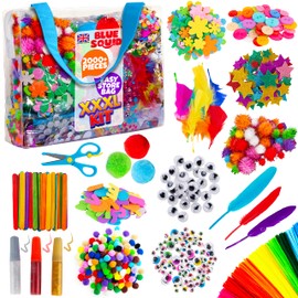 Blue Squid 2000+pcs Craft Kits for Kids, Ages 3-9 Girl Boys Gifts Arts and Crafts for Kids Craft Kits Toys for 3-9 Year Old Girls Boys Birthday Presents Gifts Crafts for 4-10 Year Olds