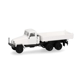 Herpa kit di modellismo MiniKit IFA G5 autocarro ribaltabile a tre lati 3 assi, bianco, miniatura in scala 1:87, pezzo da collezione, kit per modellismo, plastica