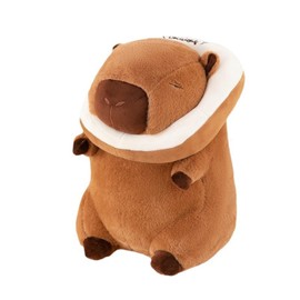 Capybara Cuddly Toy, Capybara Plush Toy, Brown, Capybara Stuffed Toy, Removable Toast Plush Toy, Water Pig Toy, Cute Animal Plush Dolls, Gifts for Children (35 cm, Brown)