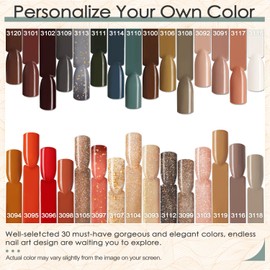 Lavender Violets 94 PCS Dip Powder Nail Kit Starter, 30 Colors Nude Brown Green Blue All Season with Dip Powder Liquid Set and Nail Art Tool B704