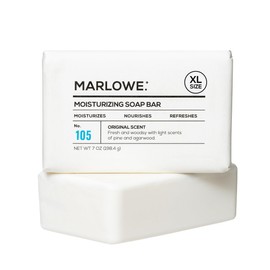 MARLOWE. No. 105 Bar Soap for Men 7 oz, Moisturizing Body Soap, Nourishing & Refreshing with Natural Extracts, Shea Butter, Olive Oil & Green Tea Extracts, Original Sage & Fir Scent